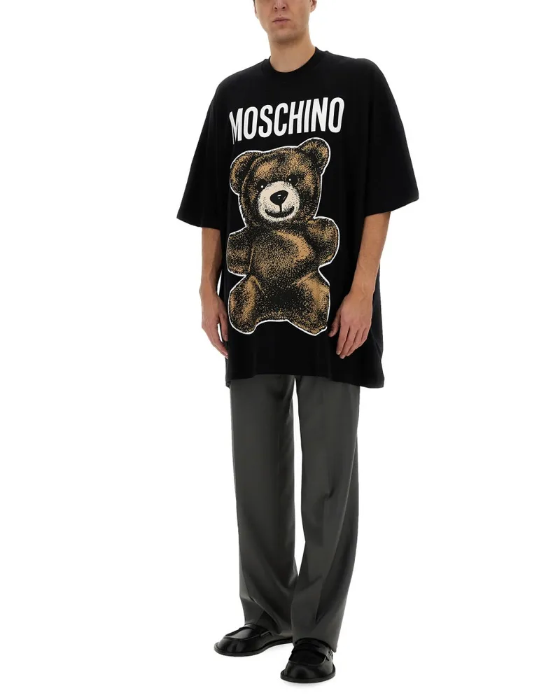 Moschino Teddy Bear Cotton T-Shirt — Black Black