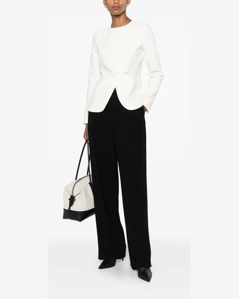 Emporio Armani Asymmetric Cotton Blazer — White White