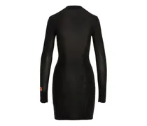 Zip-Detail Knit Dress — Black