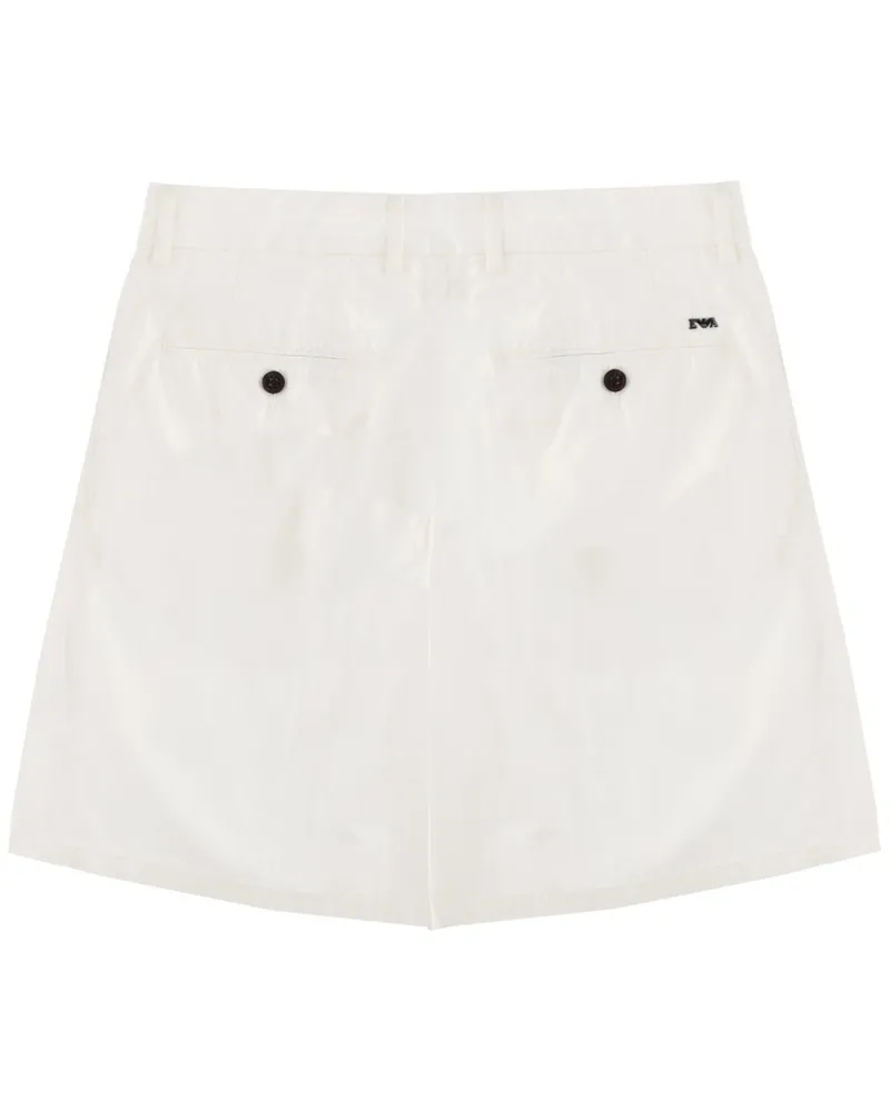Emporio Armani Cotton Shorts — White 
