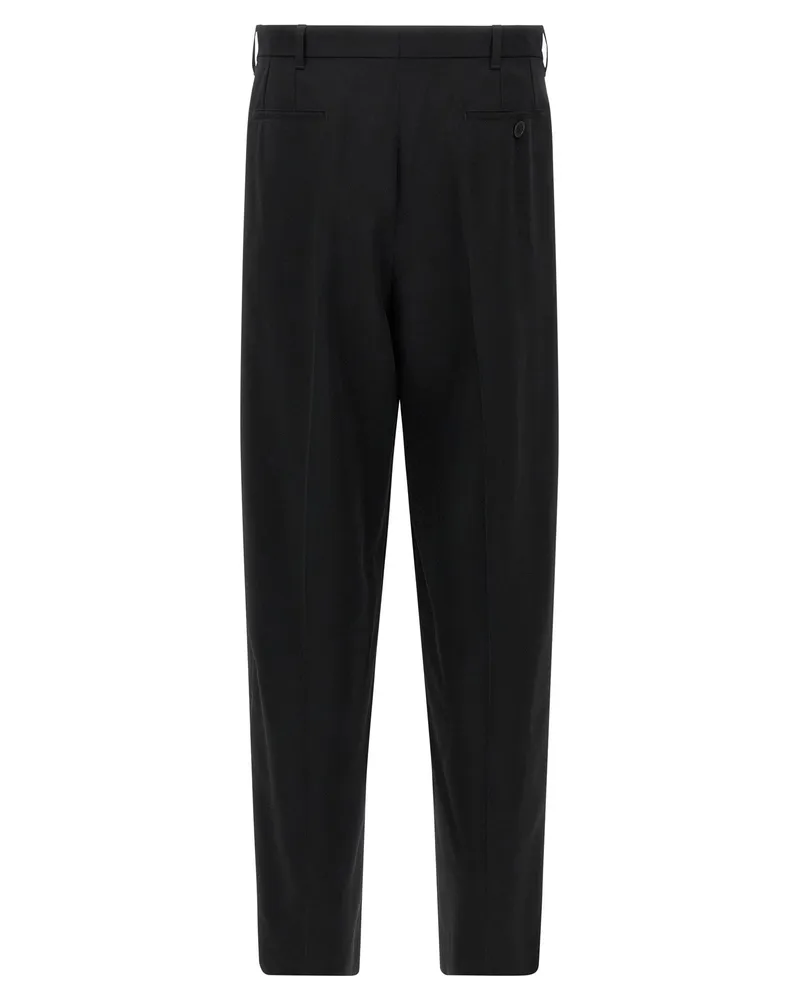 Marni Two-Tone Wool Trousers — Black Black
