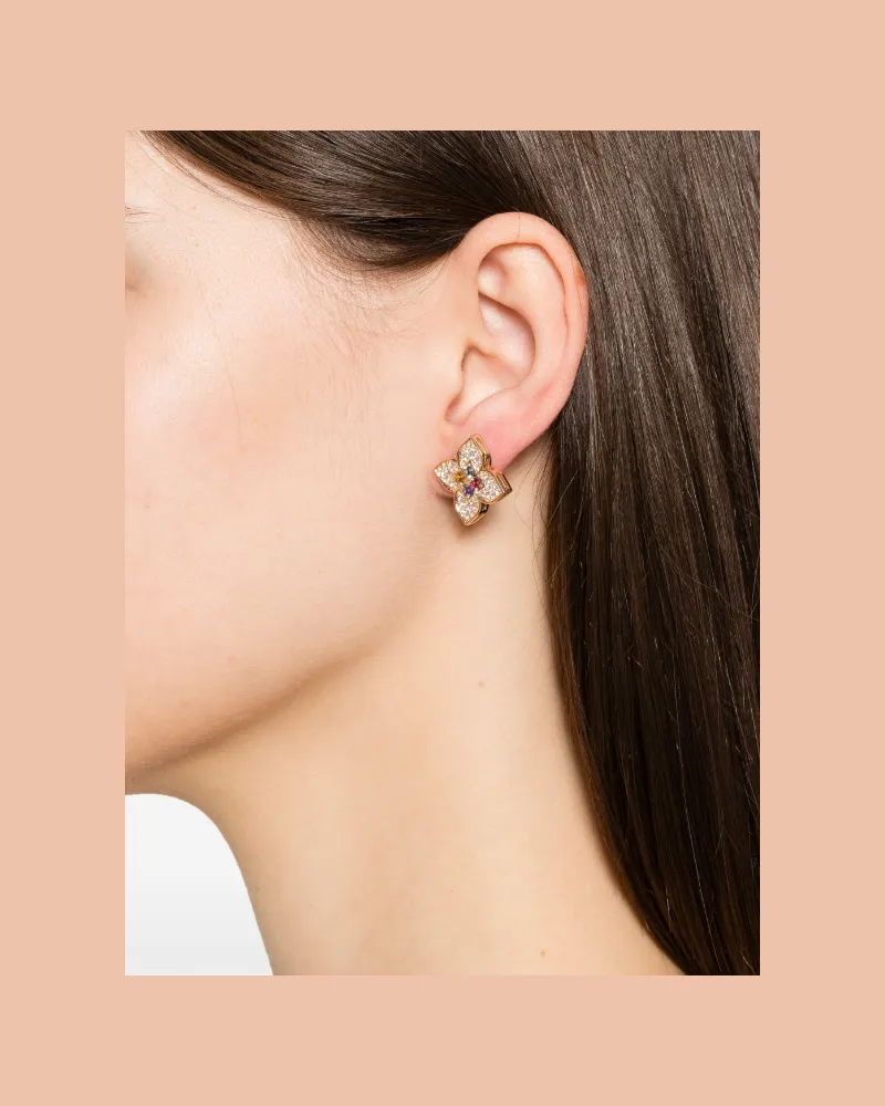 Roberto Coin Women's 18k Rose Gold Princess Flower Multi-Stone Earrings Ss25 W Rose