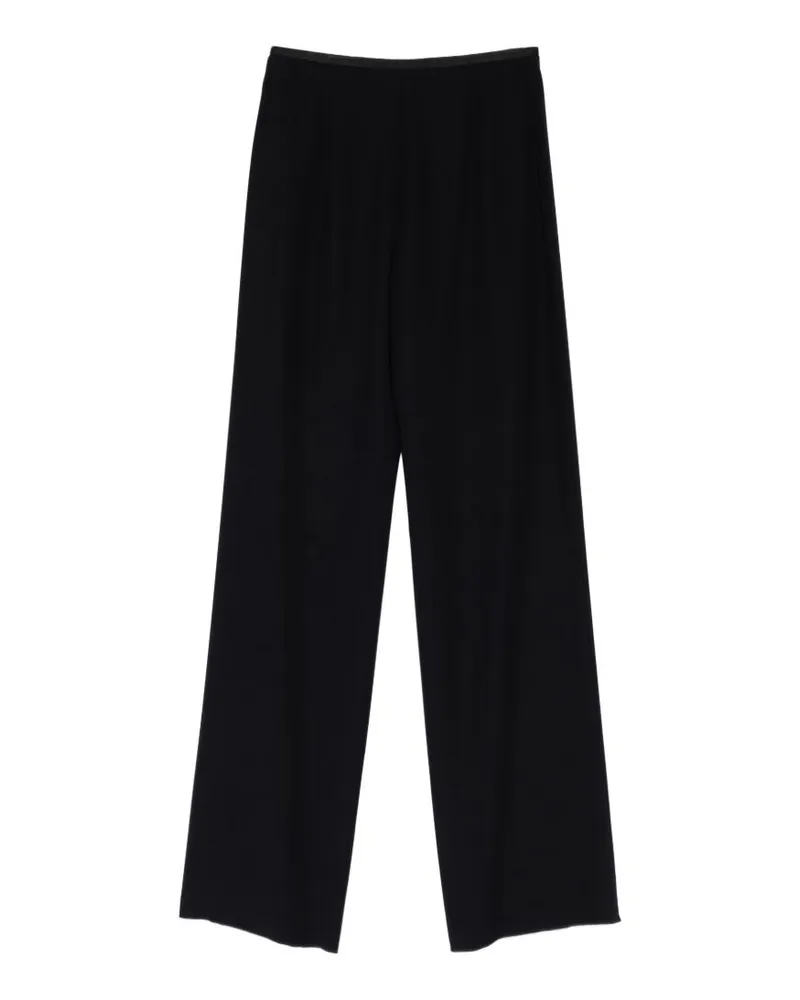 Emporio Armani Straight-Leg Cady Trousers — Black Black