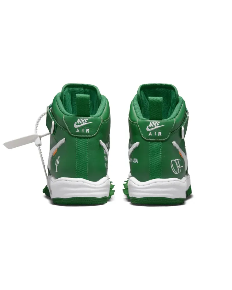 Nike Men's Off-White X  Air Force 1 Mid Sp Lthr Sneakers Green Shoes Green