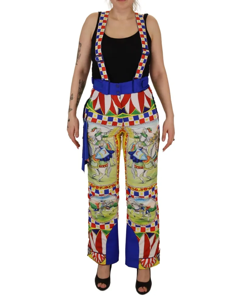 Dolce & Gabbana Women Multicolor Printed Snow Trouser Pants Polyester Multicolor