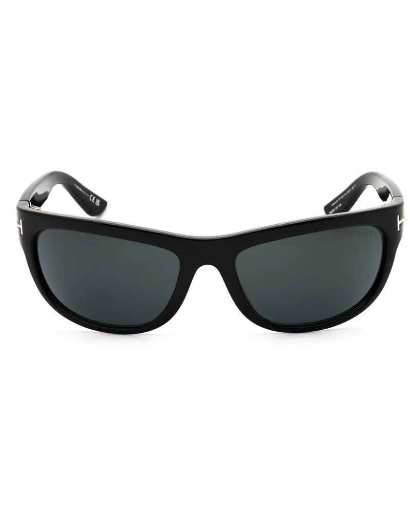 Tom Ford FT1363 Rectangle Full Rim Sunglasses — Black Black