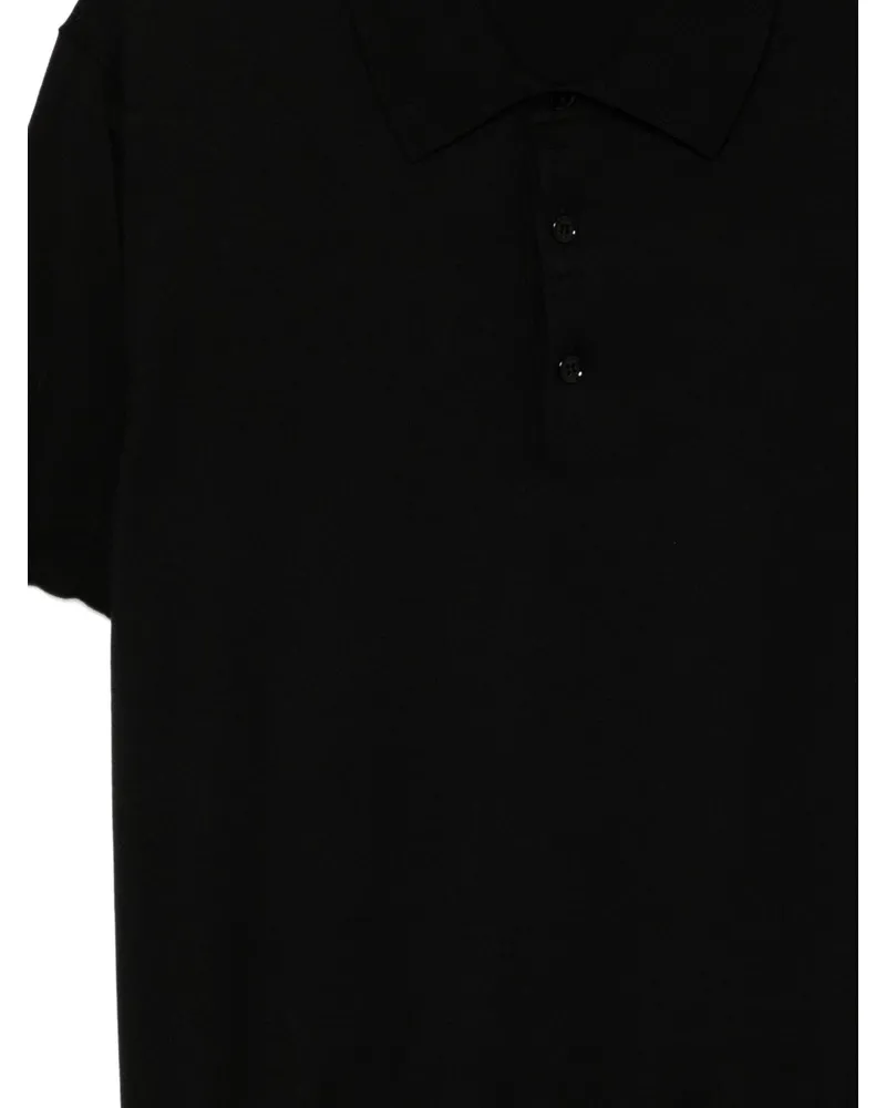 Tom Ford Cotton with Mother-of-Pearl Buttons Polo Shirt — Black Black