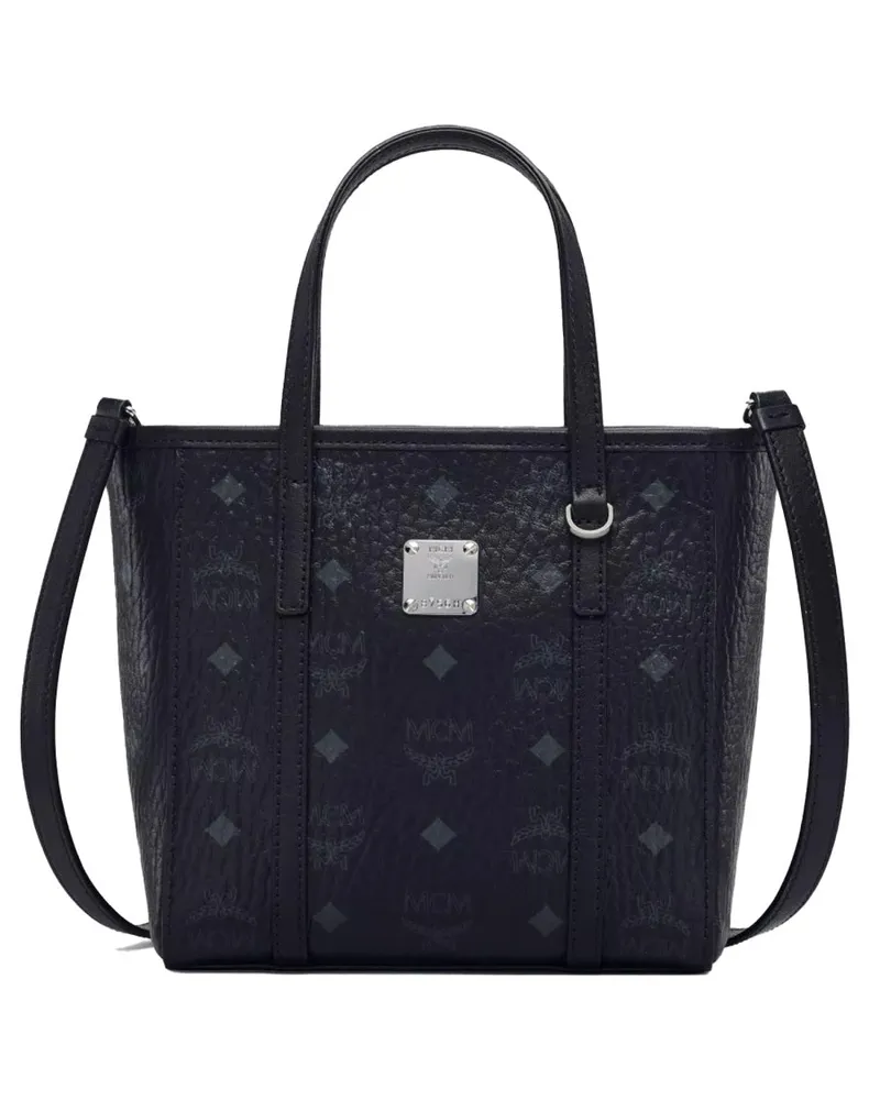 MCM Women's Mini Tote Black Polyurethane Handbags Hand Bags Black