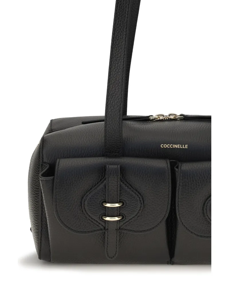 Coccinelle Women's Shoulder Bag Mavery Black Calf Leather Black