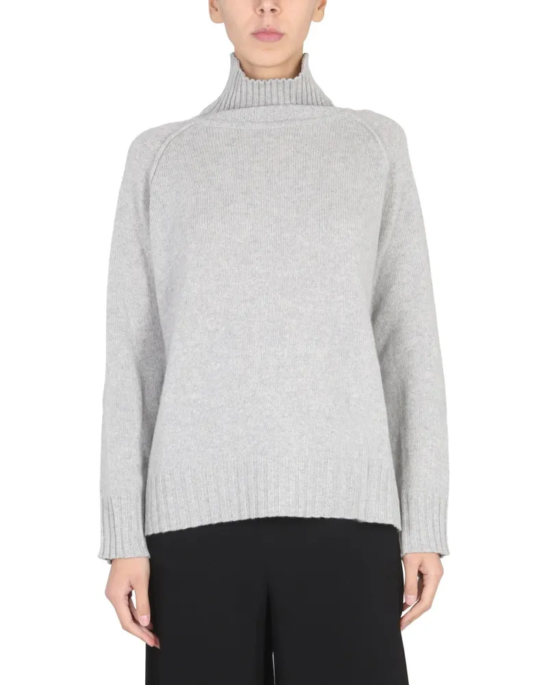 Stefano Mortari Ribbed Turtleneck Sweater — Gray Gray