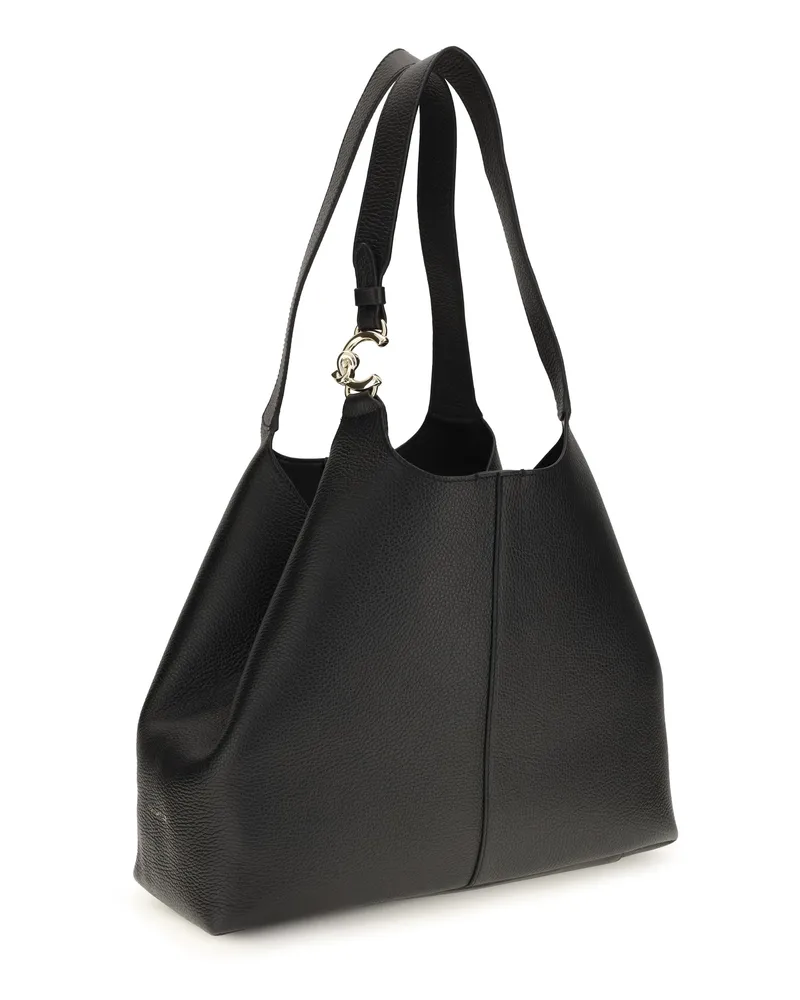 Coccinelle Women's Large C-Easy Tote Bag Noir Calf Leather Bos Taurus Shoulder Black