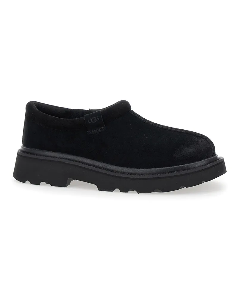 UGG Men's Black Mule With Raised Sole Suede Black