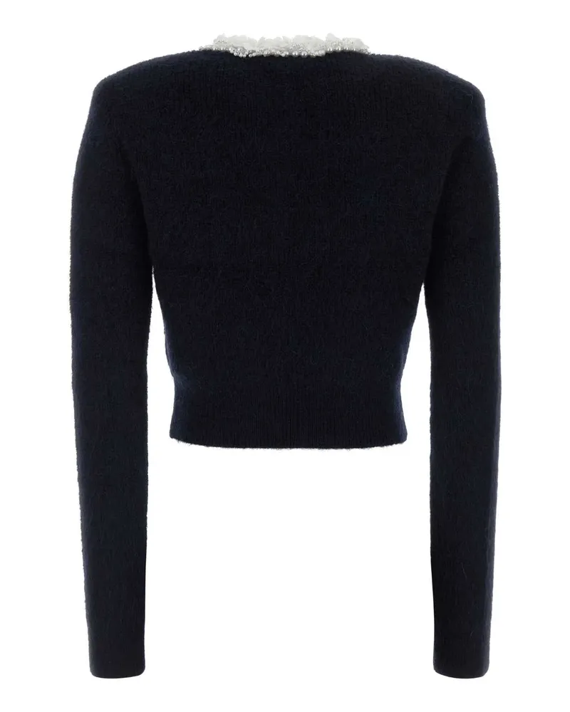 Self-Portrait Women's Navy Blue Knit Cardigan Maglieria Sweater Navy