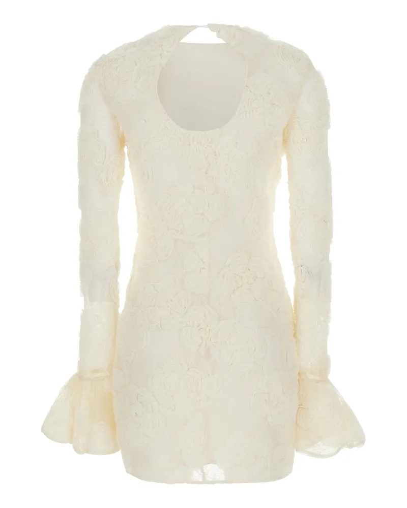 ROTATE Birger Christensen Women's Dress White Tech Fabric Polyamide White