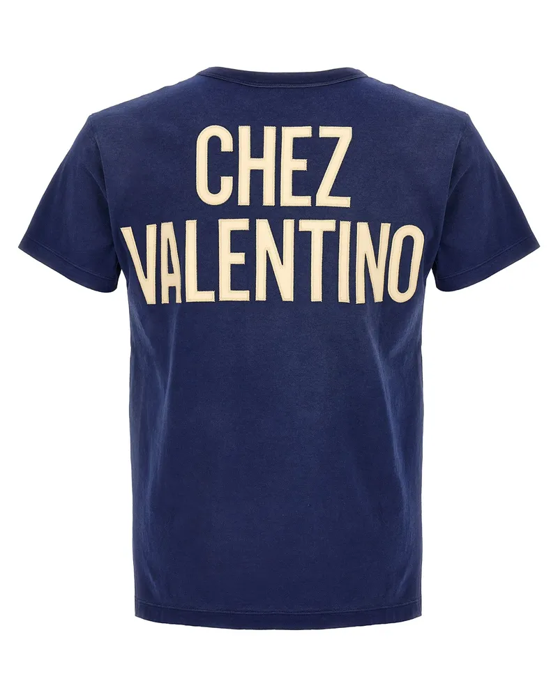 Valentino Garavani Panther-Print T-Shirt — Navy Navy