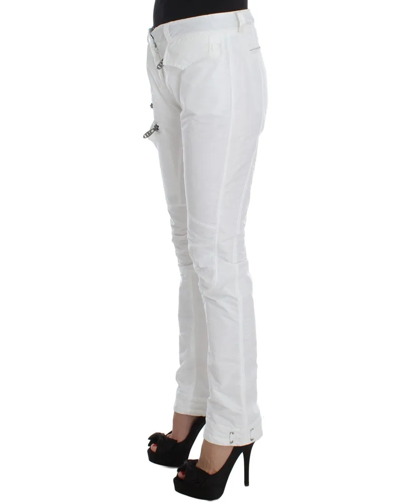 Ermanno Scervino Women's White Nylon Padded Slim Fit Cargo Pants White