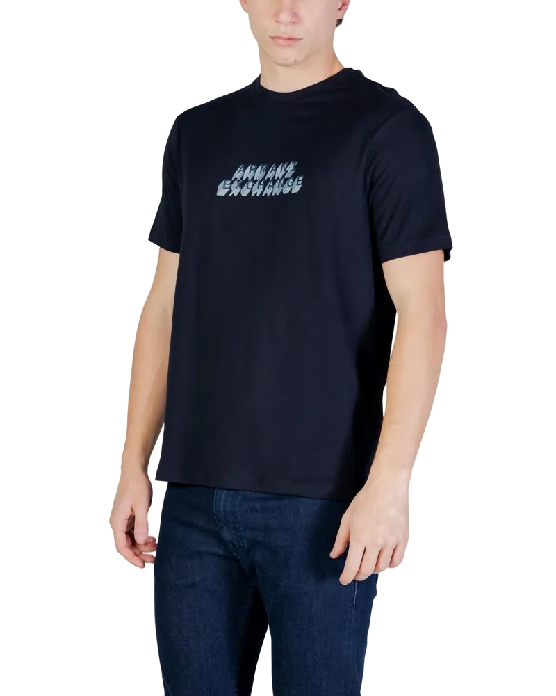 Armani Exchange Logo-Printed Cotton T-Shirt — Black Black