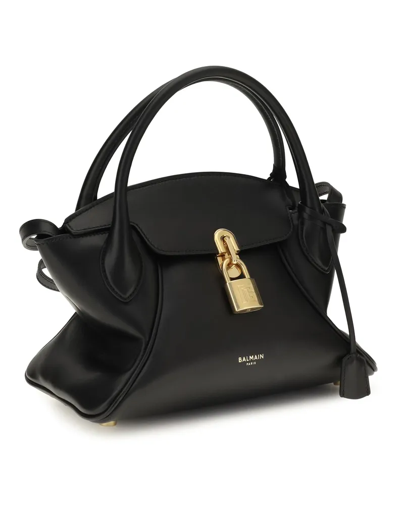 Balmain Women's Small Pulse Day Handbag Noir Calf Leather Bos Taurus Handbags Hand Bags Black