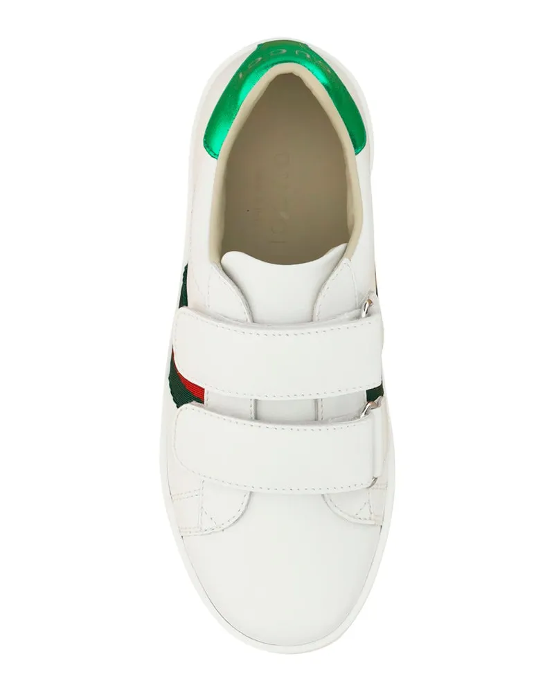 Gucci Boys' Sneakers Calf Leather White-Green-Red-Rose Trainers White/green/red/rose White