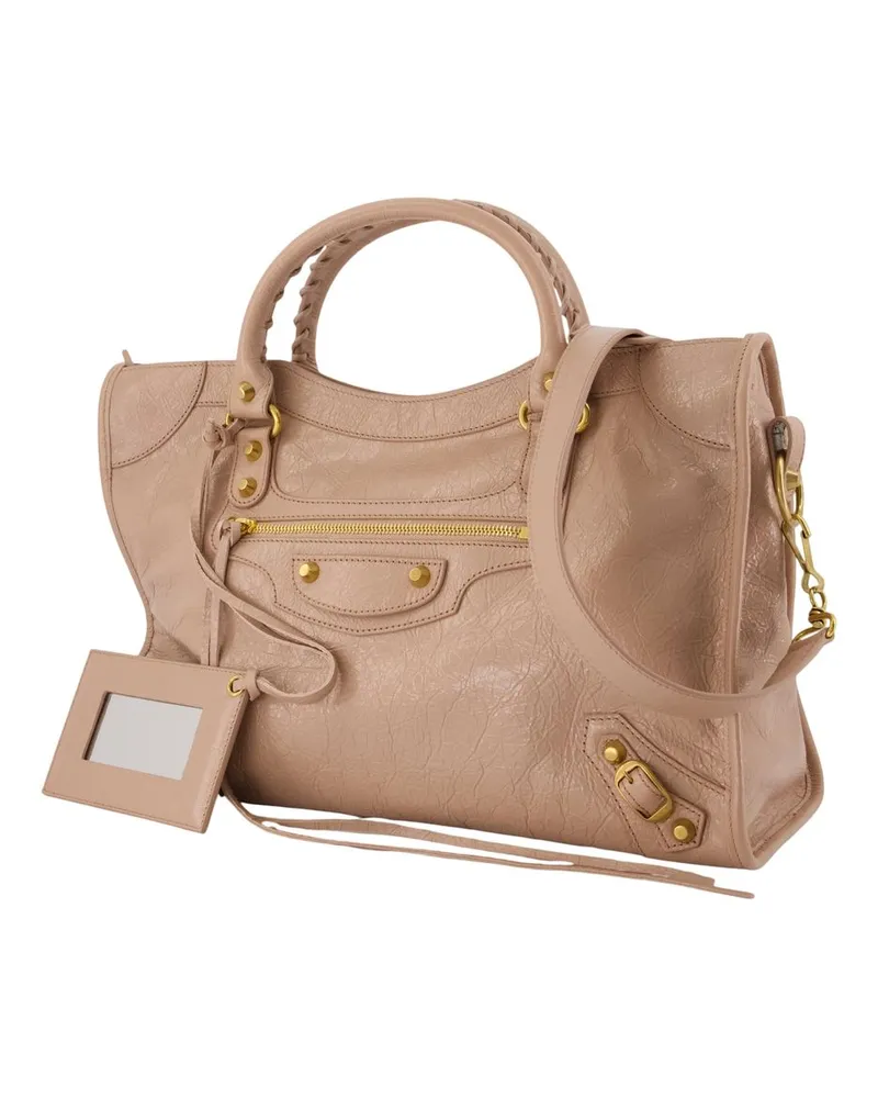 Balenciaga Women's Le City M Handbag -  Leather Beige Lambskin Bags Handbags-Purses Beige
