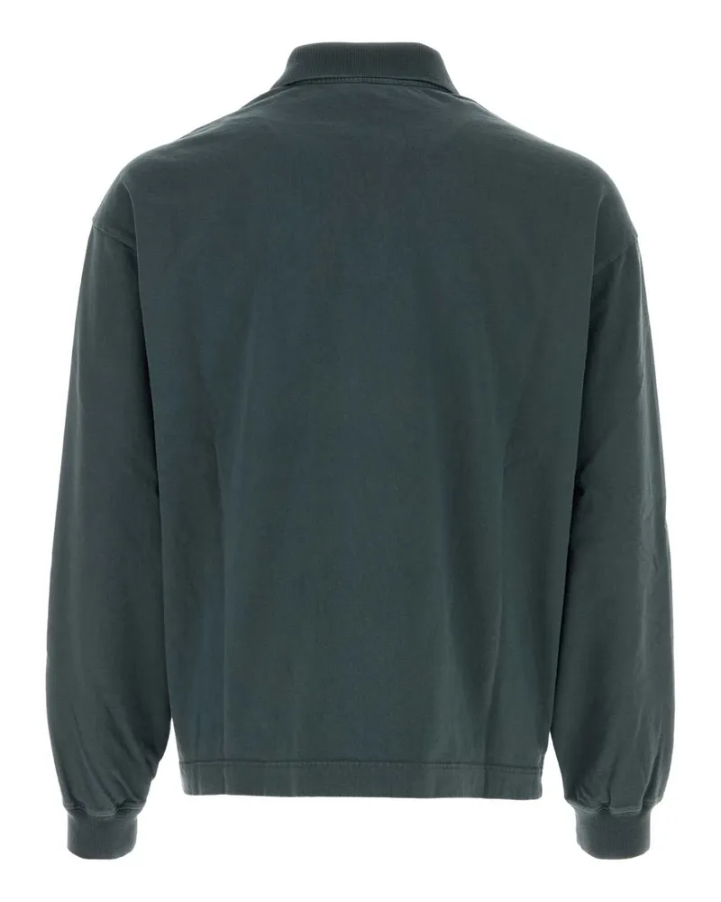 Prada Men's Petrol Blue Cotton Polo Shirt Petrolio Exterior: T-Shirt T-shirts And Polos Green