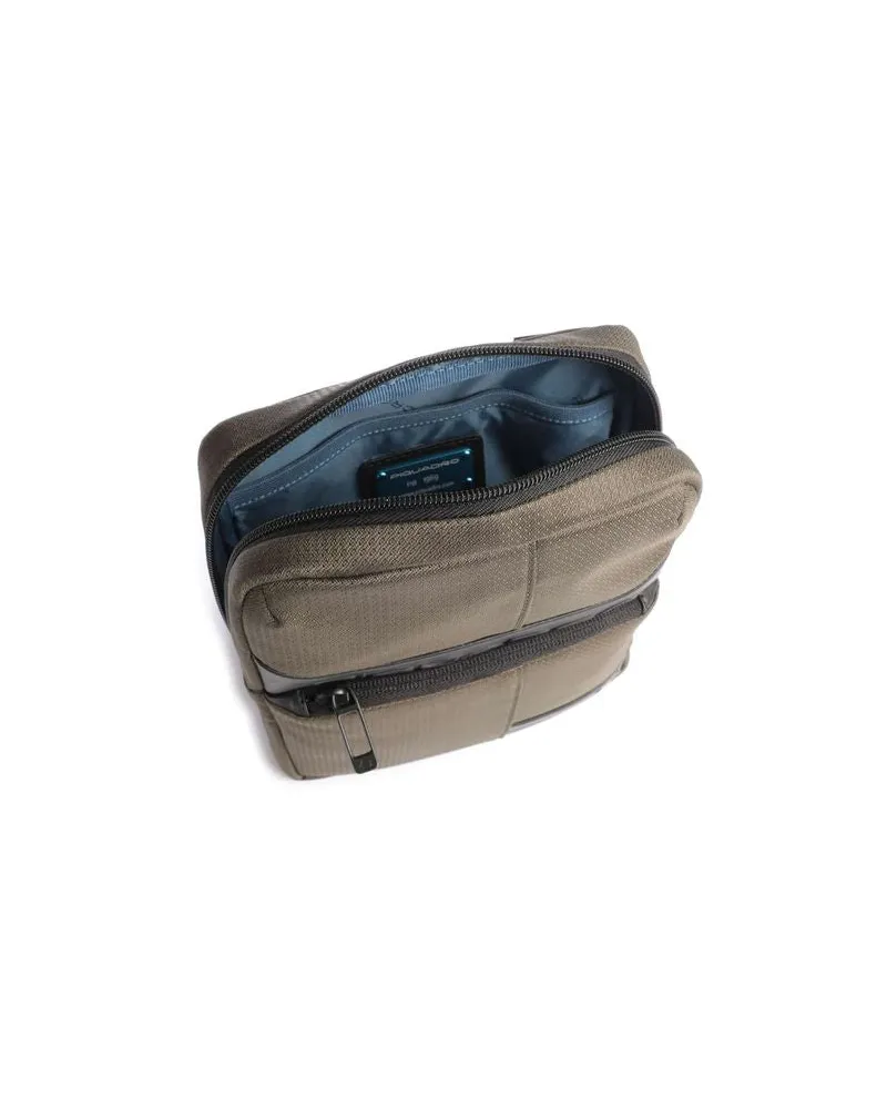 Piquadro Men's Crossbody Bag Green Polyester Crossbody-bags Green