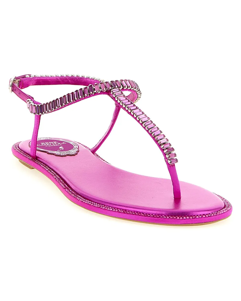 René Caovilla Diana Sandals — Magenta Magenta