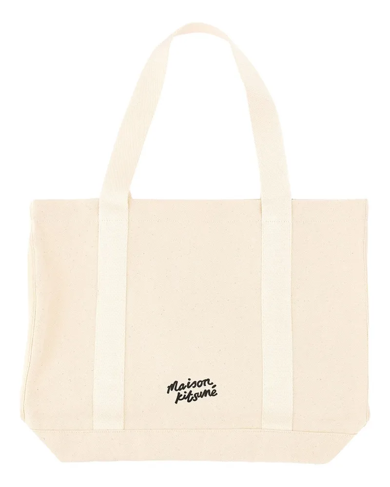 Kitsuné Women's Fox Head Print Bag Powder Cotton Shoulder Pink