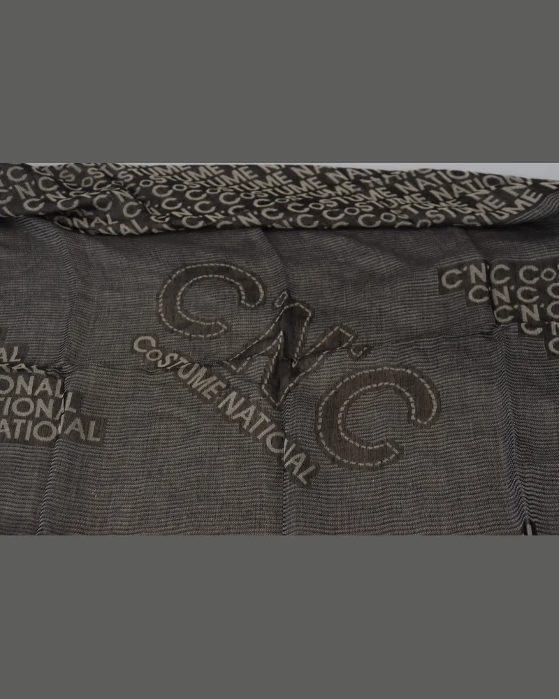 CoSTUME NATIONAL Women's Logo-Embroidered Viscose Silk Scarf Gray Gray