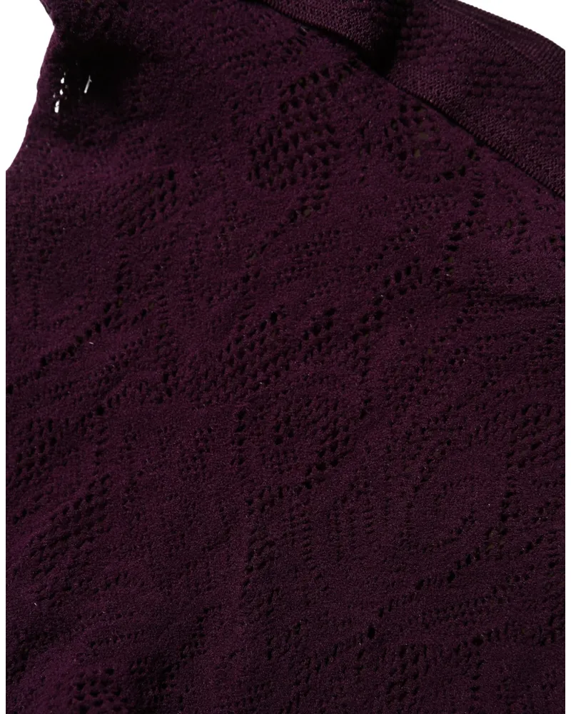 Dries van Noten Women's Violet Floral Fishnet Tights Stockings Pantyhose Socks Elastane Nylon Clothing Black