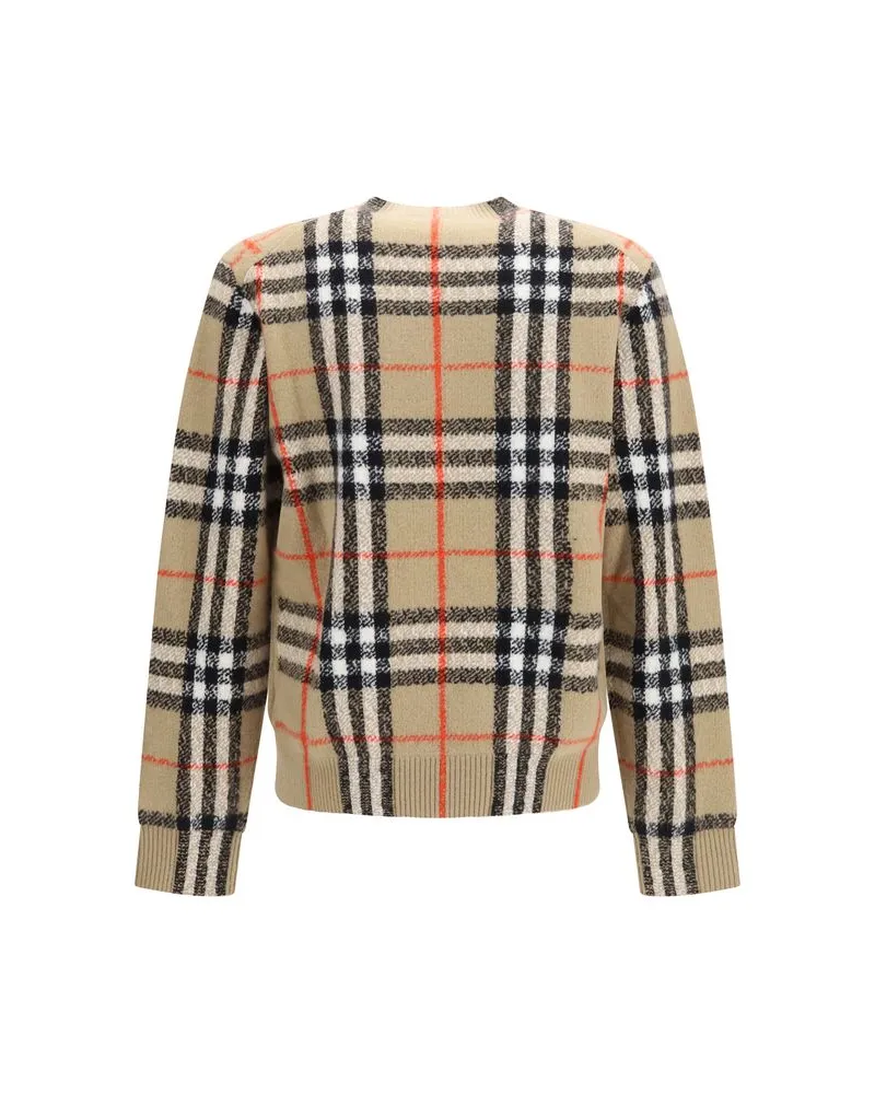 Burberry Cashmere Check Sweater — Beige Beige