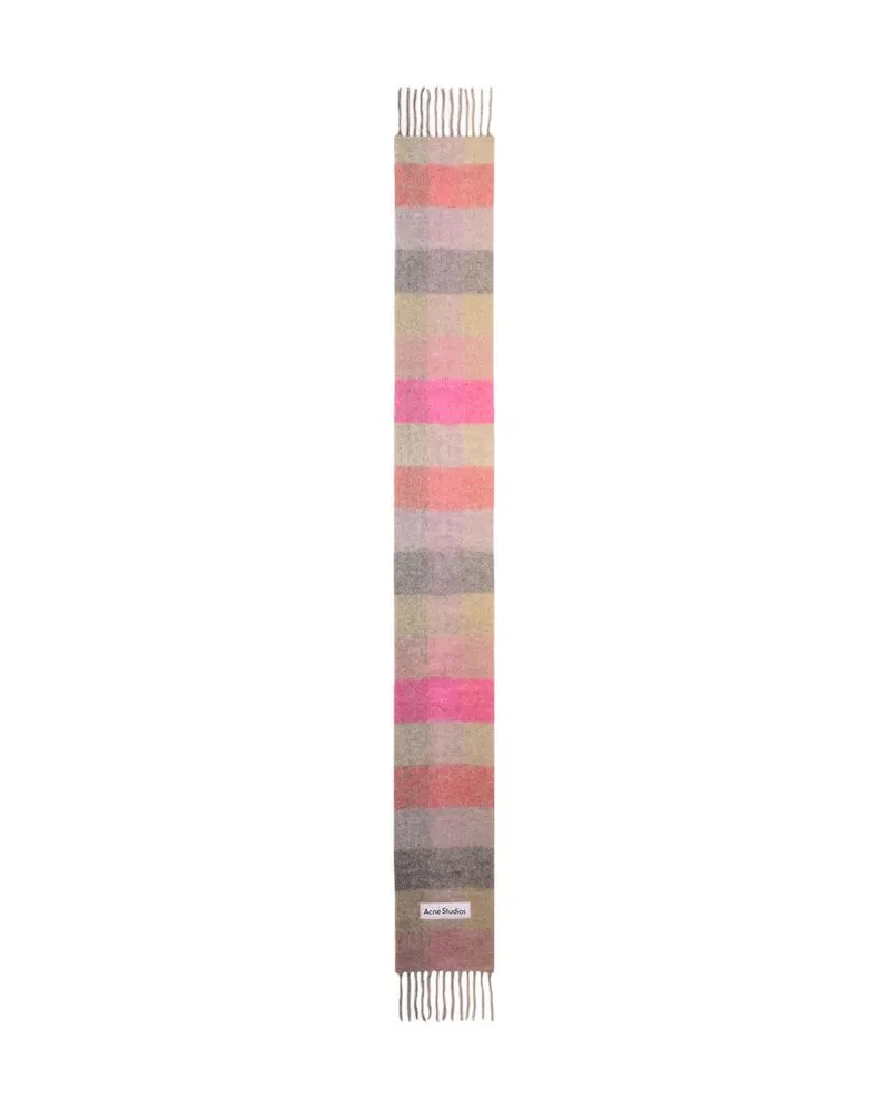 Acne Studios Checked Wool Blend Scarf — Multicolor Multicolor