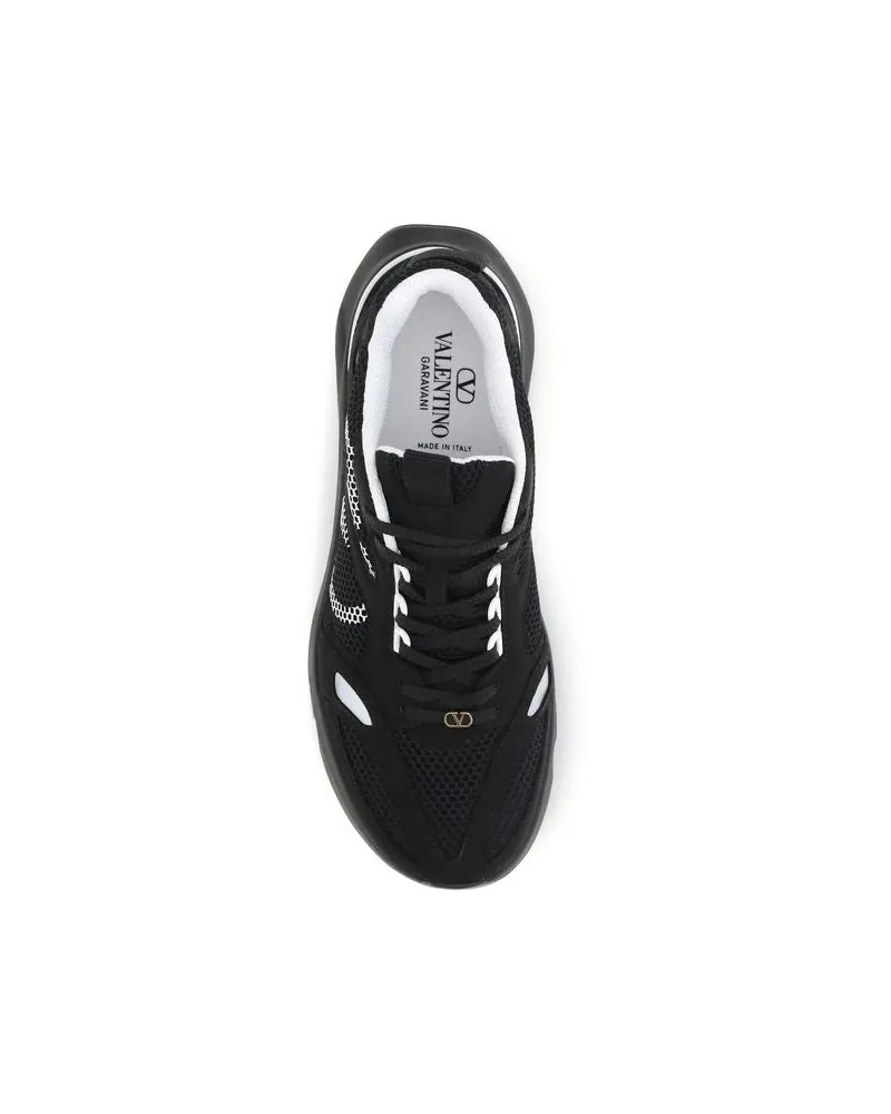 Valentino Garavani Men's Black Fabric Athletic Sneakers Black