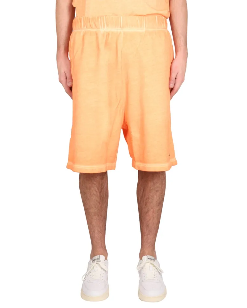 Marcelo Burlon | County of Milan Logo Cotton Bermuda Shorts — Orange Orange