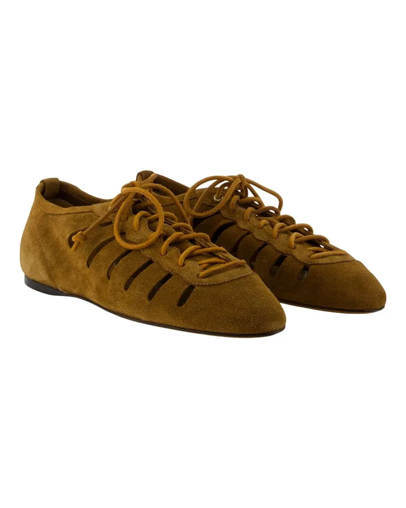 Isabel Marant Women's Leyza Ballet Flats -  Leather Brown Calfskin Shoes Flat-Shoes Brown