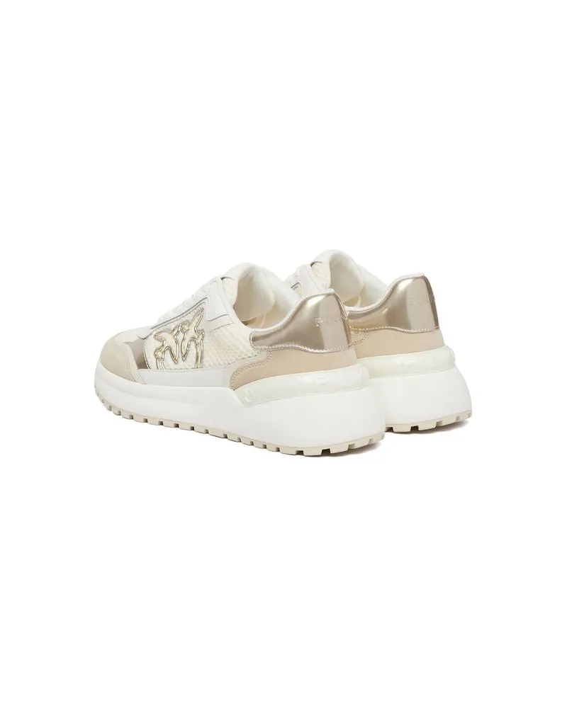 Pinko Women's Sneakers Milk-Light Gold Footwear - Sports Milk/light Cream