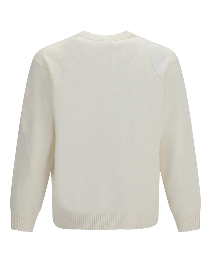 C.P. Company GRS Lambswool Crewneck Sweater — White White