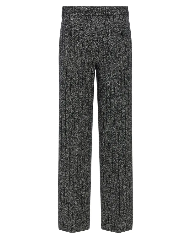 Dolce & Gabbana Women's Bicolor Virgin Wool Casual Pants Gray
