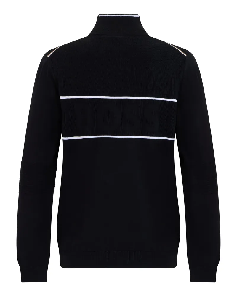 HUGO BOSS Cotton-Blend High-Collar Sweatshirt — Black 