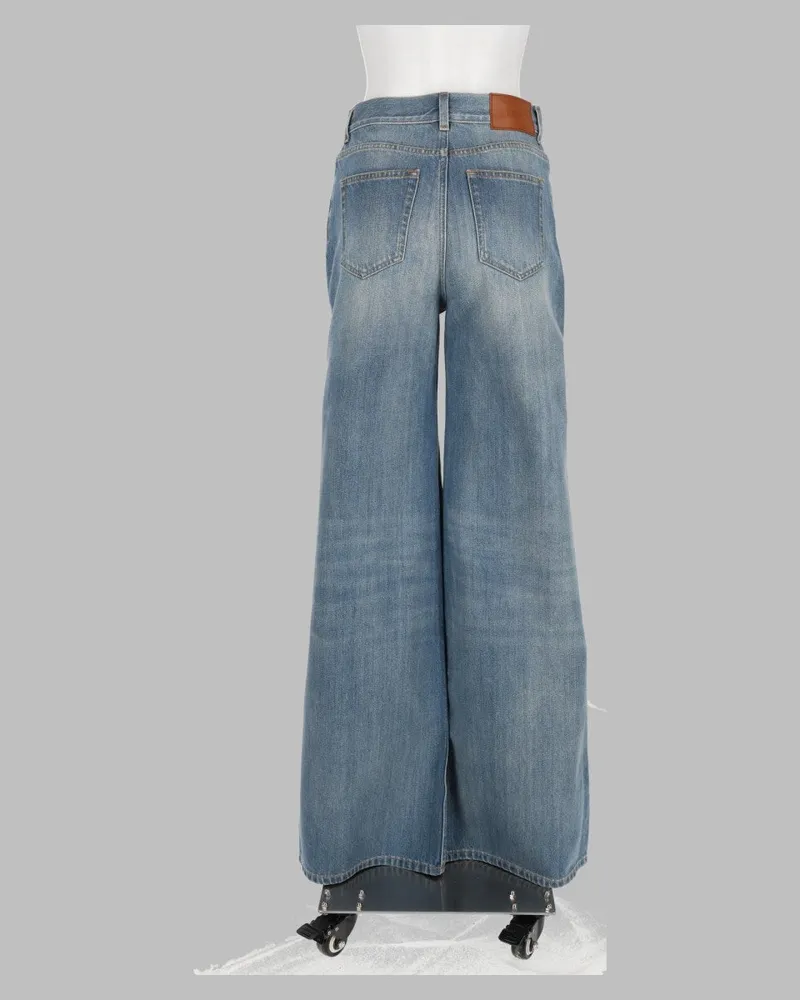 Chloé High-Waisted Wide-Leg Denim Jeans — Blue Blue