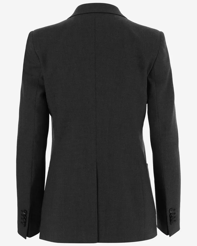 Tagliatore Stretch Wool Blazer — Black Black