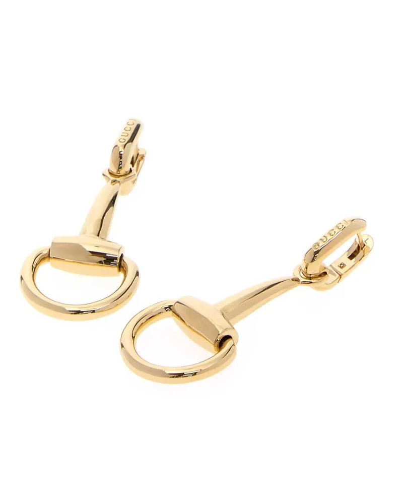 Gucci Gold Metal Horsebit Earrings — Gold Gold