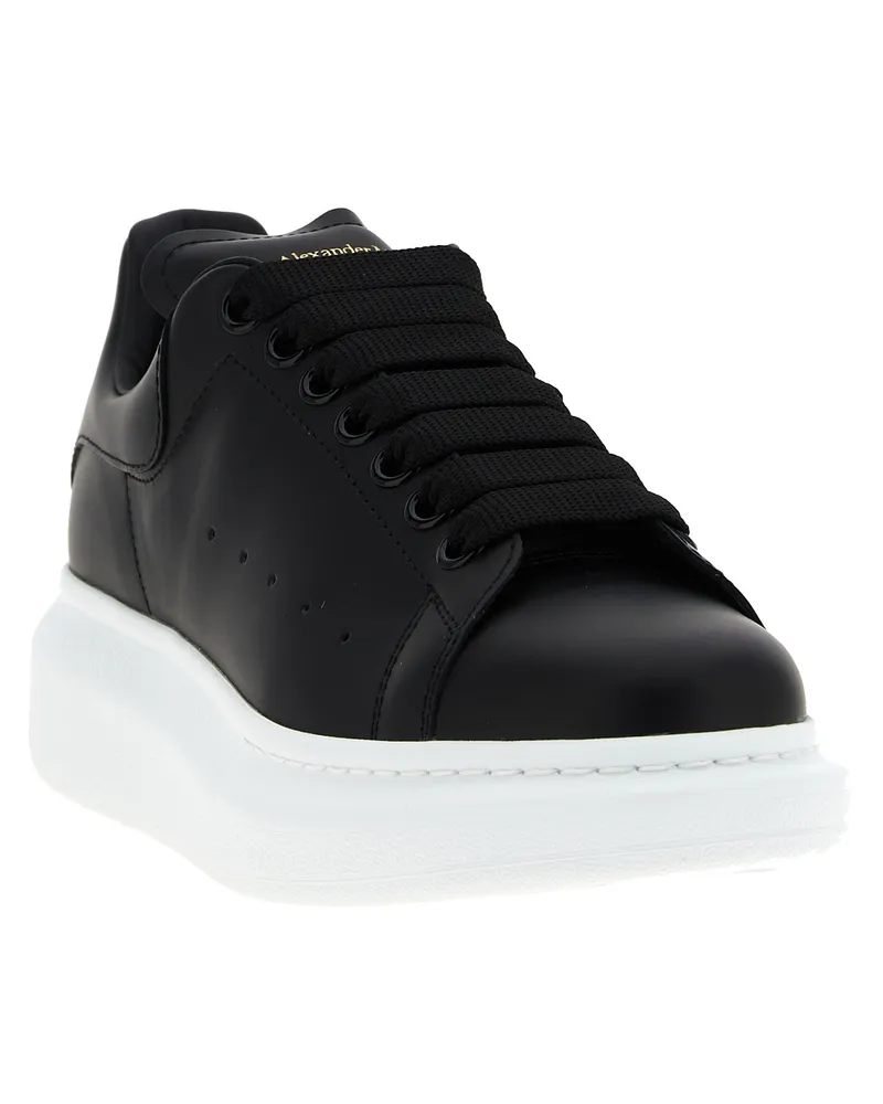 Alexander McQueen Women's Bicolor Bovine Leather Low Top Sneakers Black