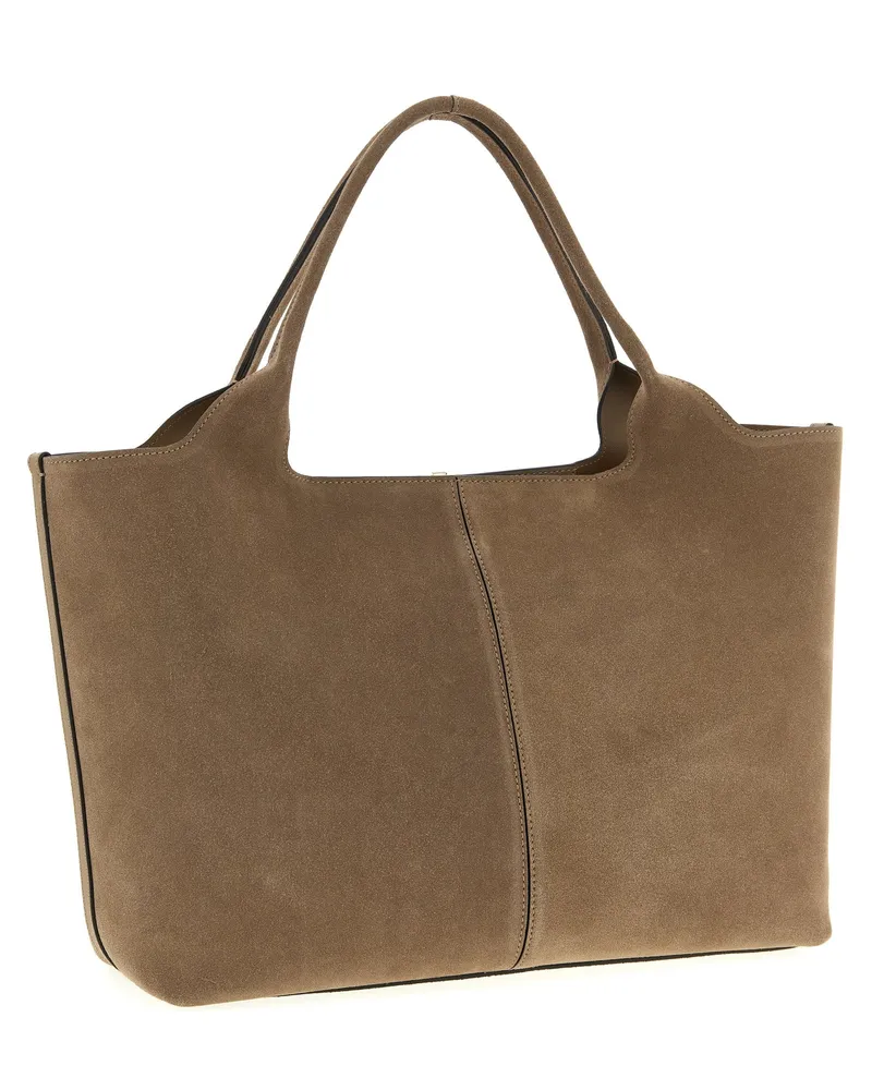 TOD'S Women's Calfskin Tote Beige Leather Beige
