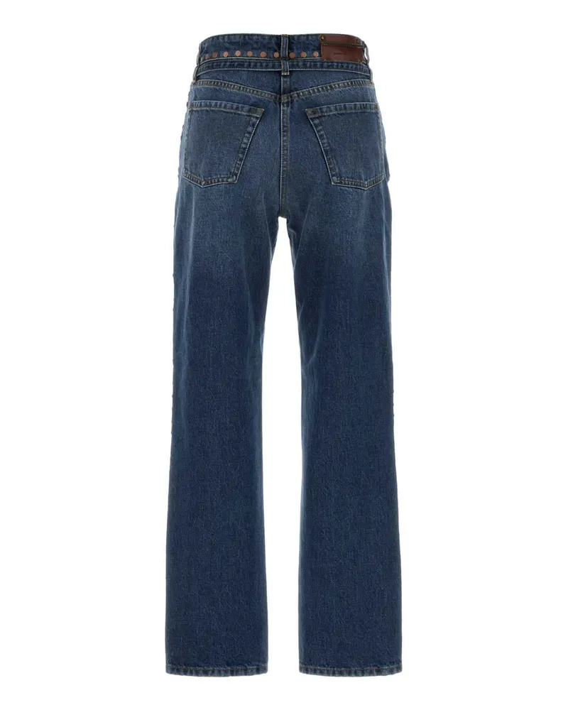 Dries van Noten Studded Cotton Jeans — Blue Blue