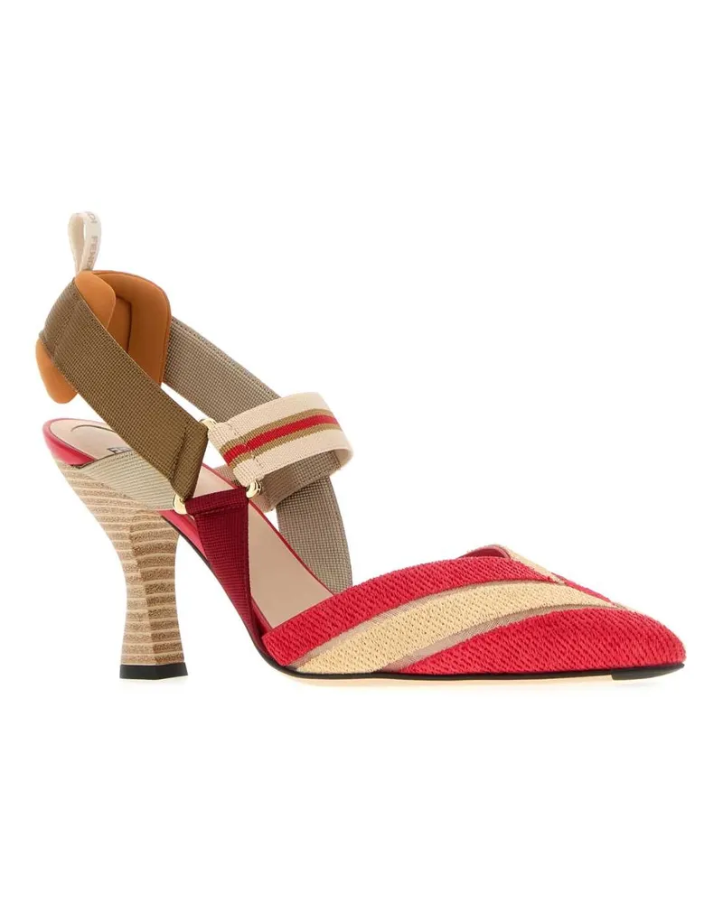Fendi Women's Embroidered Raffia Colibrã¬ Pumps Nudo Rafia Rubino Scarpe Con Tacco High Heel Shoes Multicolor