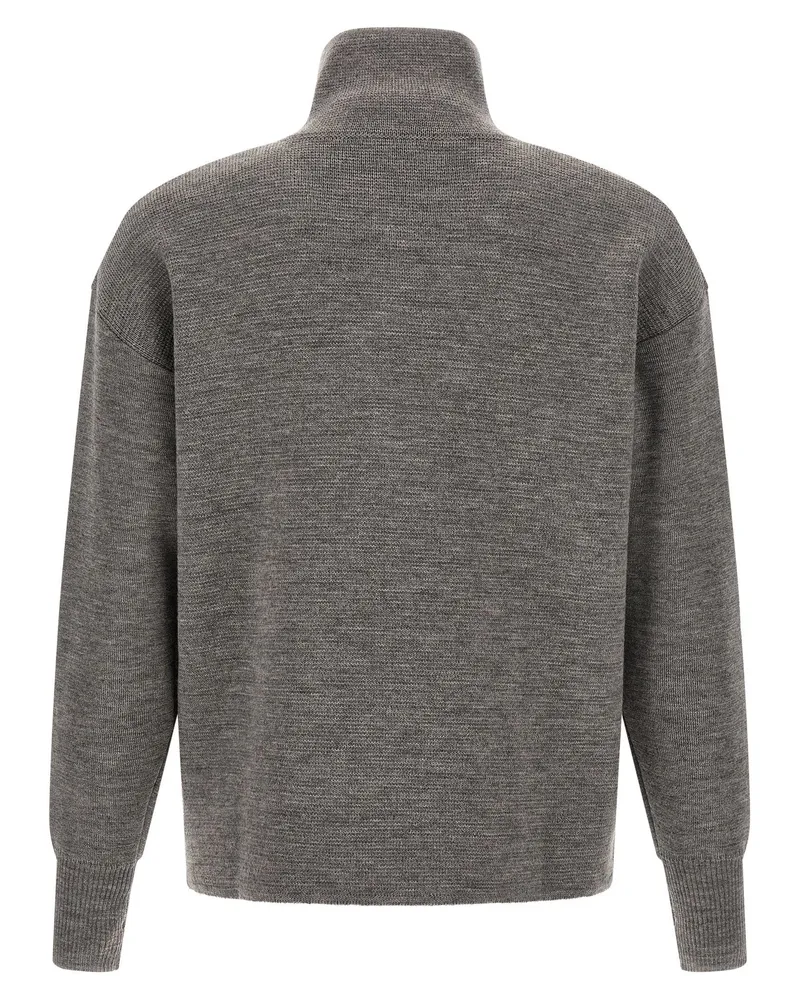MA'RY'YA Half-Zip Virgin Wool Sweater — Grey Grey