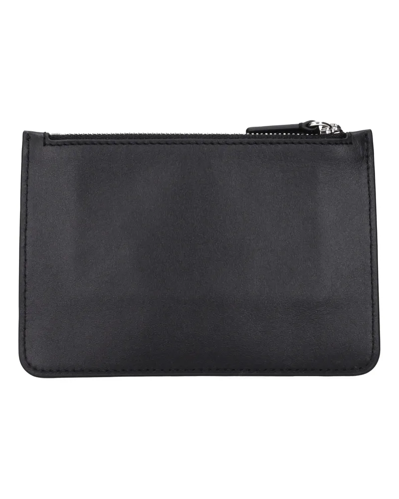 Courrèges Leather Coin Purse — Black Black