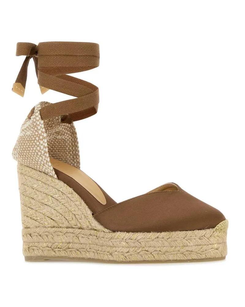 Castañer Women's Mud Satin Chiara Wedges Moka Espadrillas Espadrilles Brown