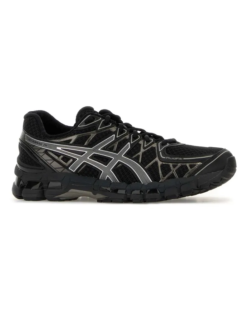 Asics Men's Black Mesh And Rubber Gel-Kayano 20 Sneakers Black-Clay Grey Black/clay Black